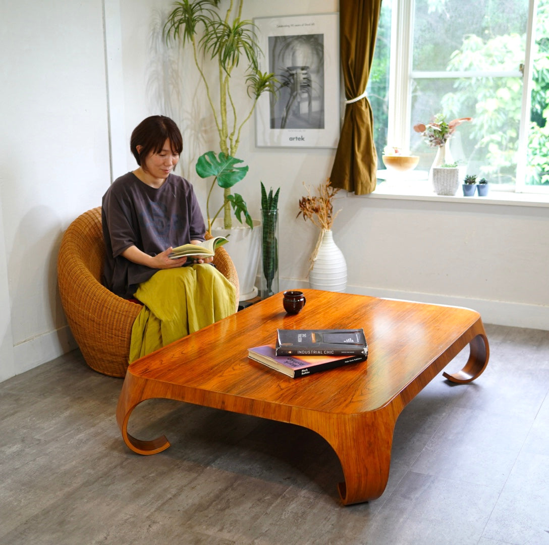 天童木工 / Tendo 水返し 座卓 剣持勇 ジャパニーズモダン ブラジリアンローズウッド ヴィンテージ