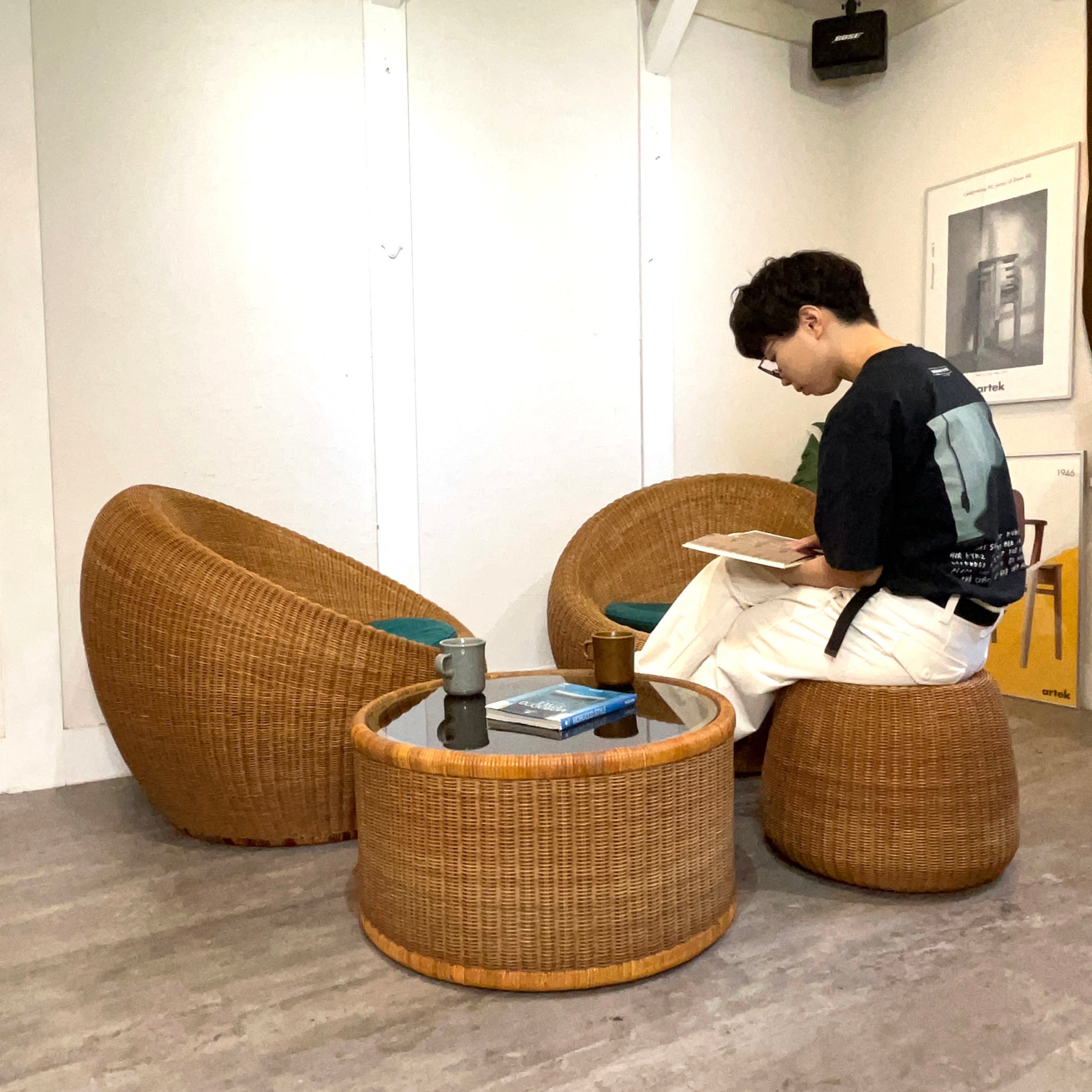 山川ラタン 剣持勇 センターテーブル ヴィンテージ