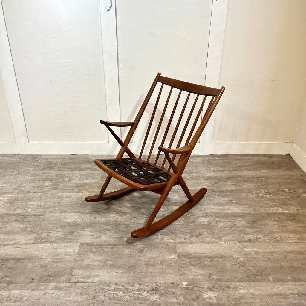 ブラーミン / Bramin ロッキングチェア チーク材 イエローベージュ フランク・レンスコー ヴィンテージ