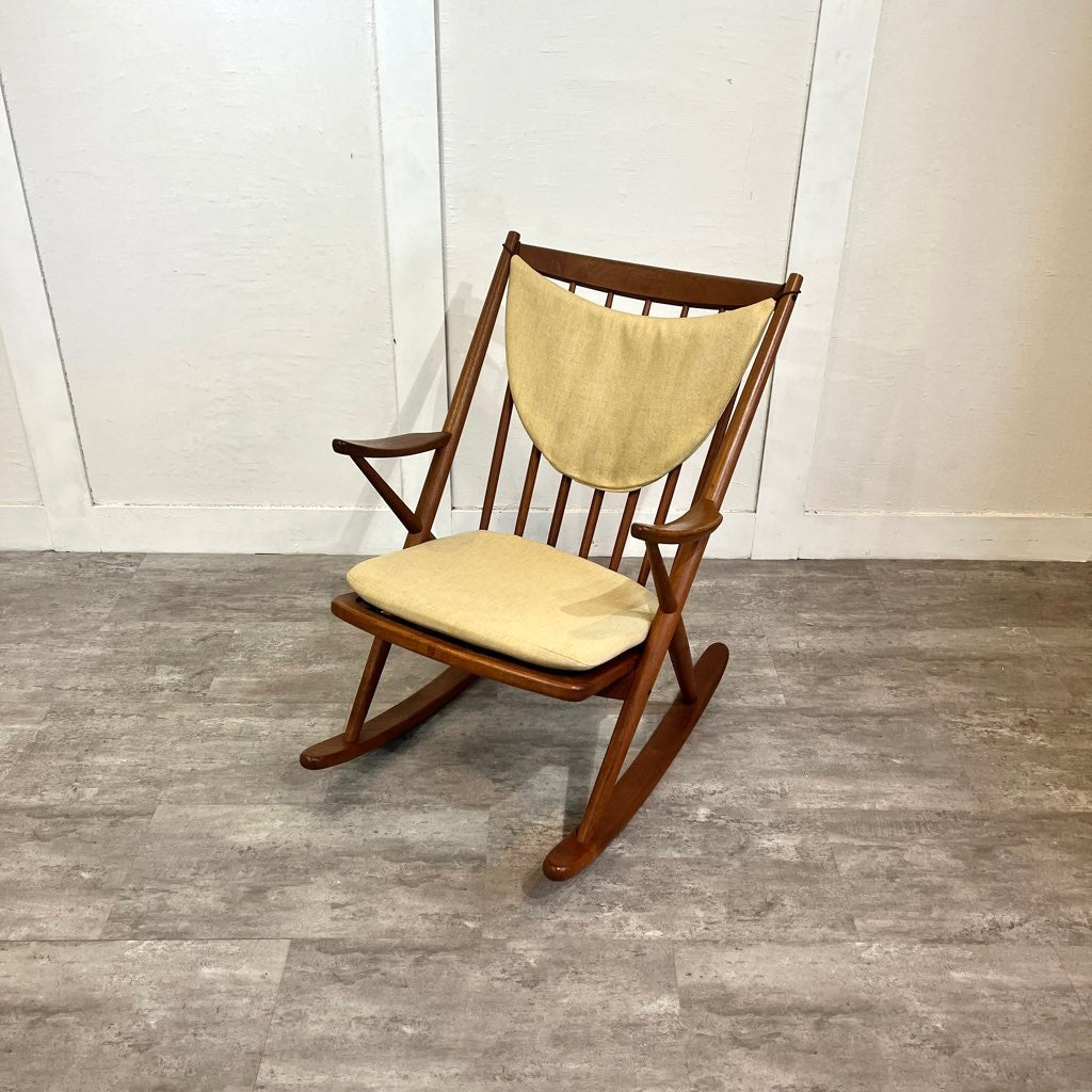 ブラーミン / Bramin ロッキングチェア チーク材 イエローベージュ フランク・レンスコー ヴィンテージ