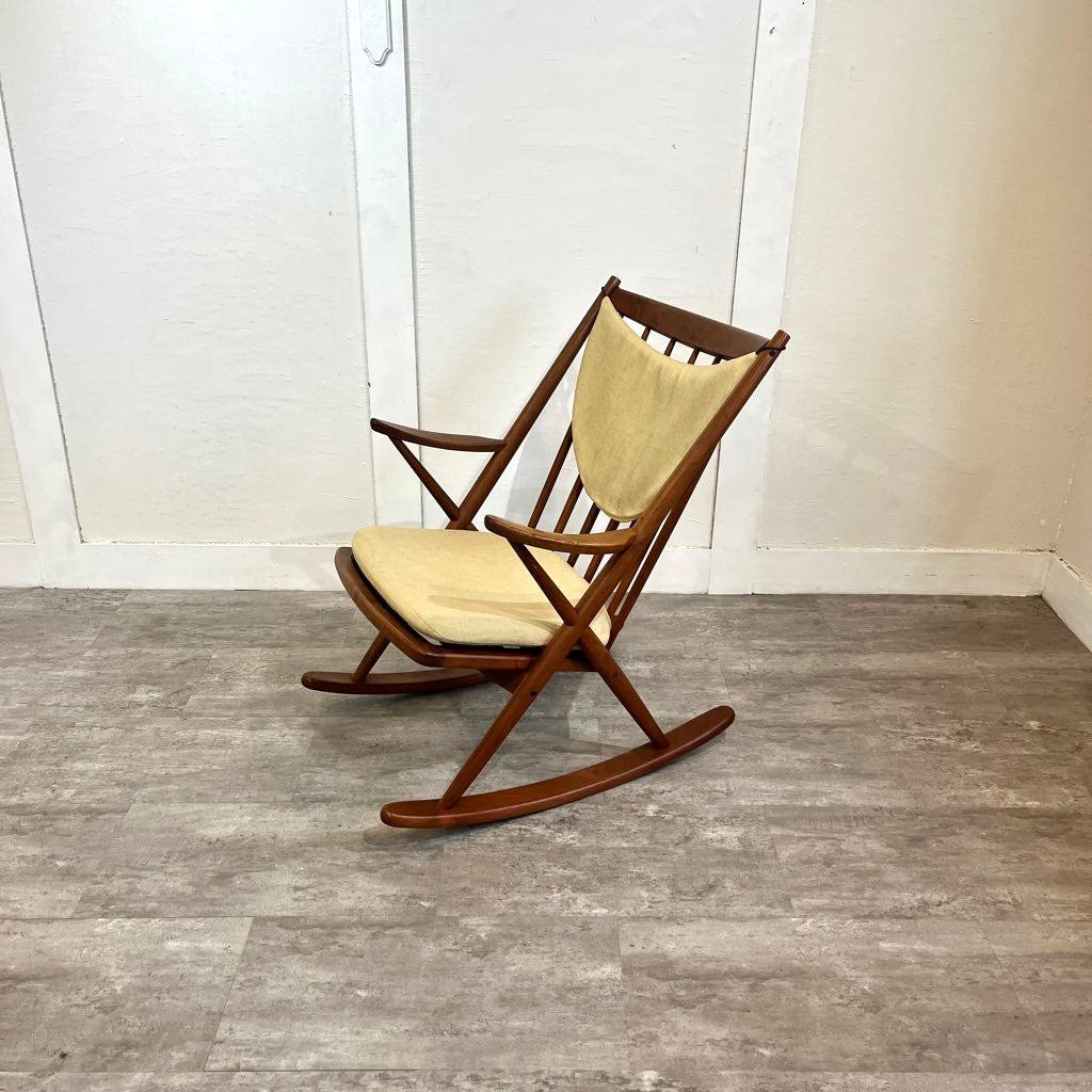 ブラーミン / Bramin ロッキングチェア チーク材 イエローベージュ フランク・レンスコー ヴィンテージ
