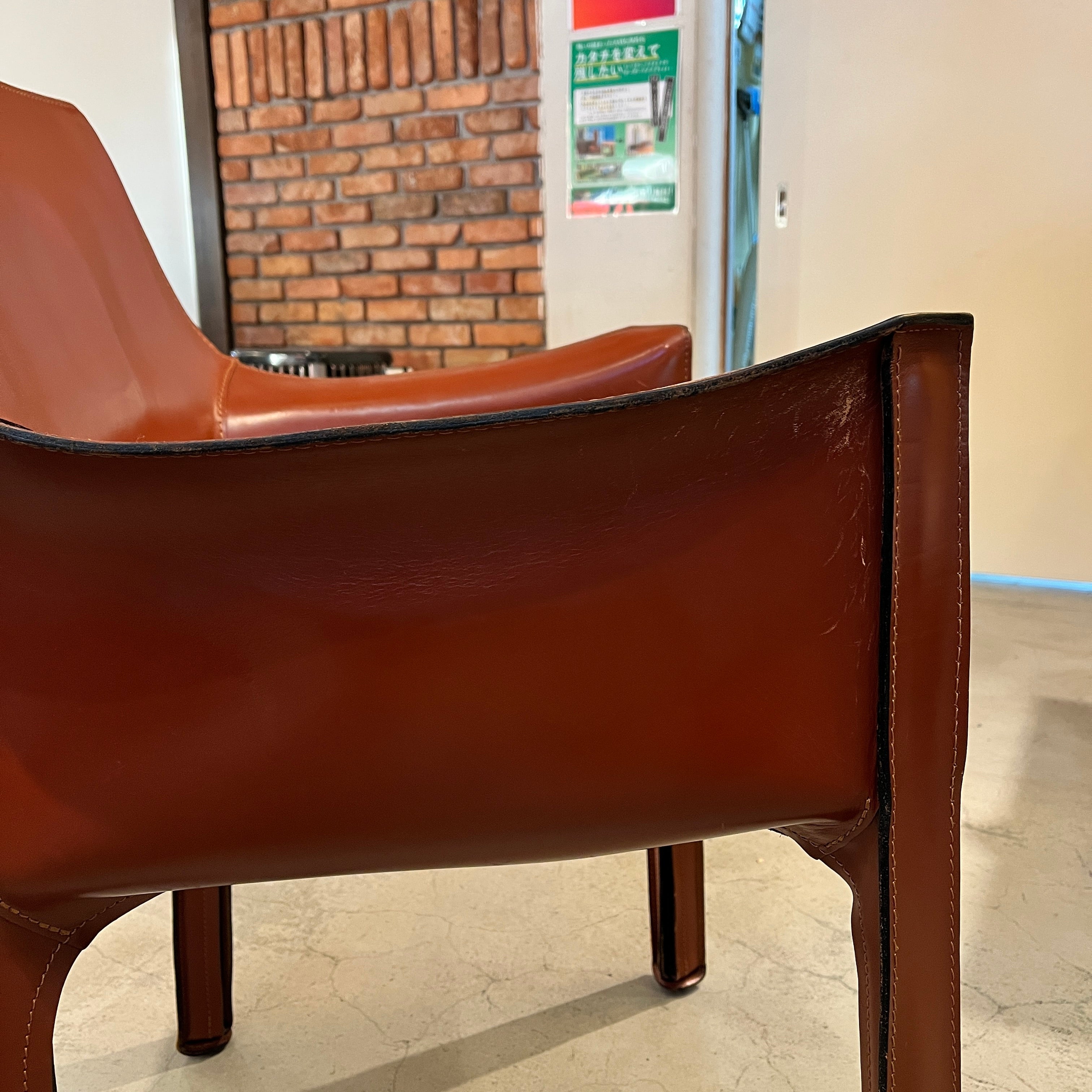 【商談中】カッシーナ / Cassina キャブ / CAB アームチェア 413 赤茶 マリオ・ベリーニ