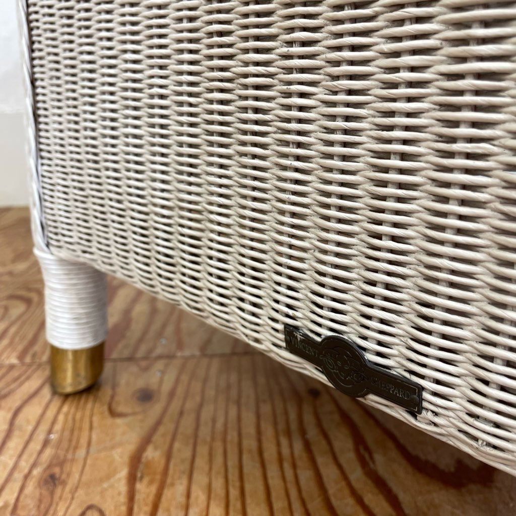 ヴィンセント シェパード ロイドルーム  アームチェア ホワイト ラタンチェア 中古