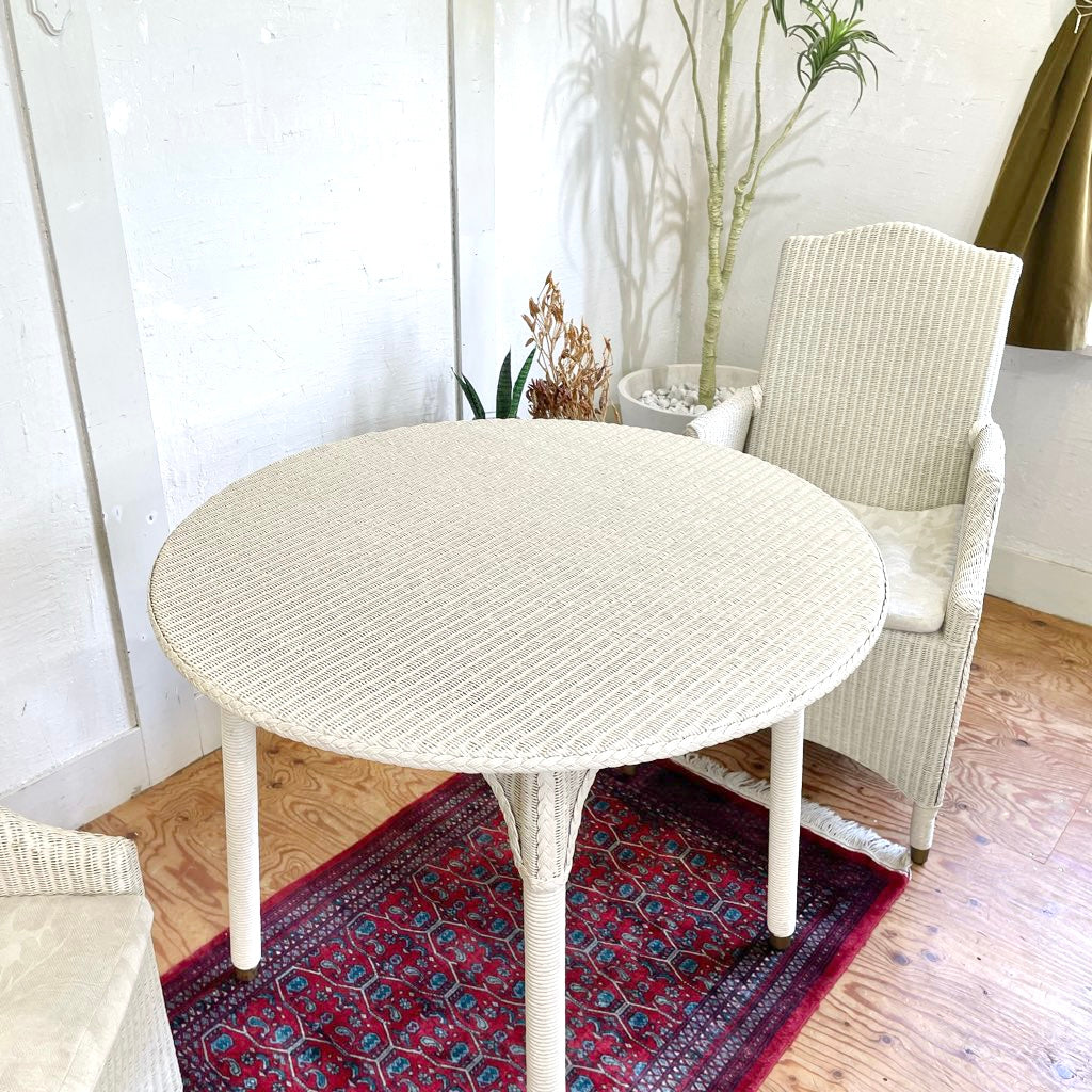 ヴィンセント シェパード ロイドルーム スノードン テーブル / SNOWDON TABLE-WH ラウンドテーブル ラタンテーブル 中古