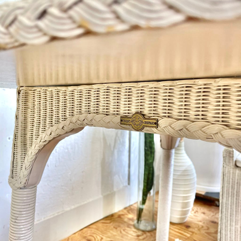 ヴィンセント シェパード ロイドルーム スノードン テーブル / SNOWDON TABLE-WH ラウンドテーブル ラタンテーブル 中古