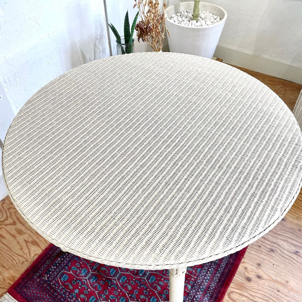 ヴィンセント シェパード ロイドルーム スノードン テーブル / SNOWDON TABLE-WH ラウンドテーブル ラタンテーブル 中古