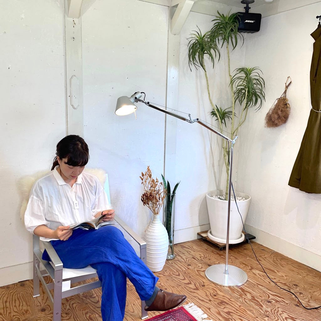 アルテミデ / Artemide トロメオ  テラ / TOLOMEO TERRA フロアライト TOLOMEO Floor シルバー 中古