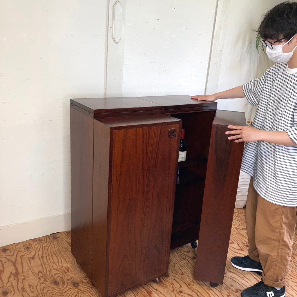 バーキャビネット ワゴン 北欧 ローズウッド ヴィンテージ