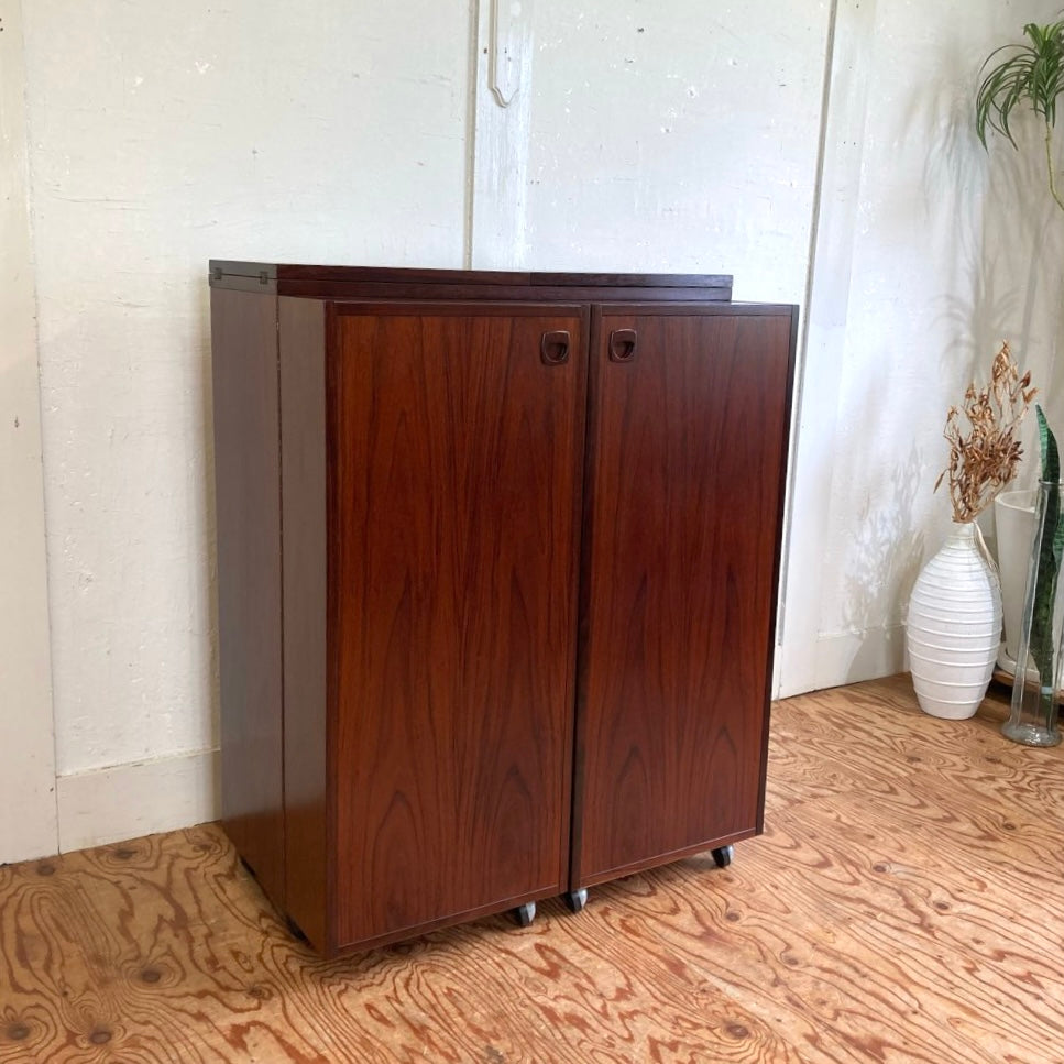 バーキャビネット ワゴン 北欧 ローズウッド ヴィンテージ