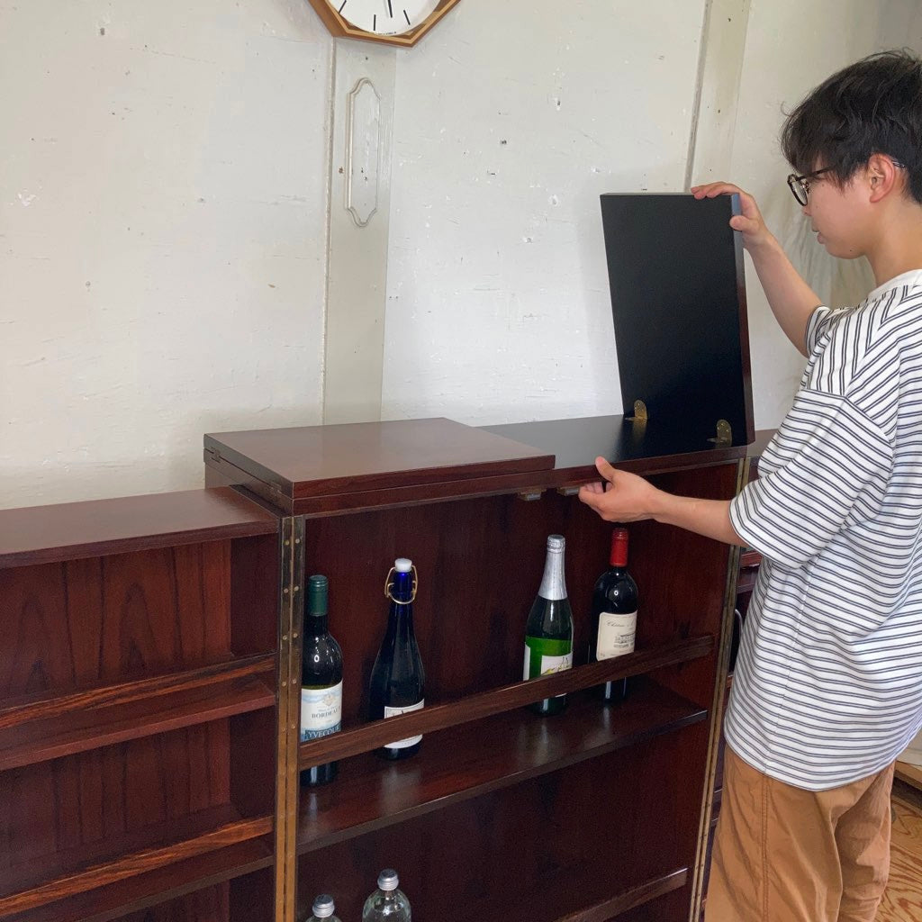 バーキャビネット ワゴン 北欧 ローズウッド ヴィンテージ