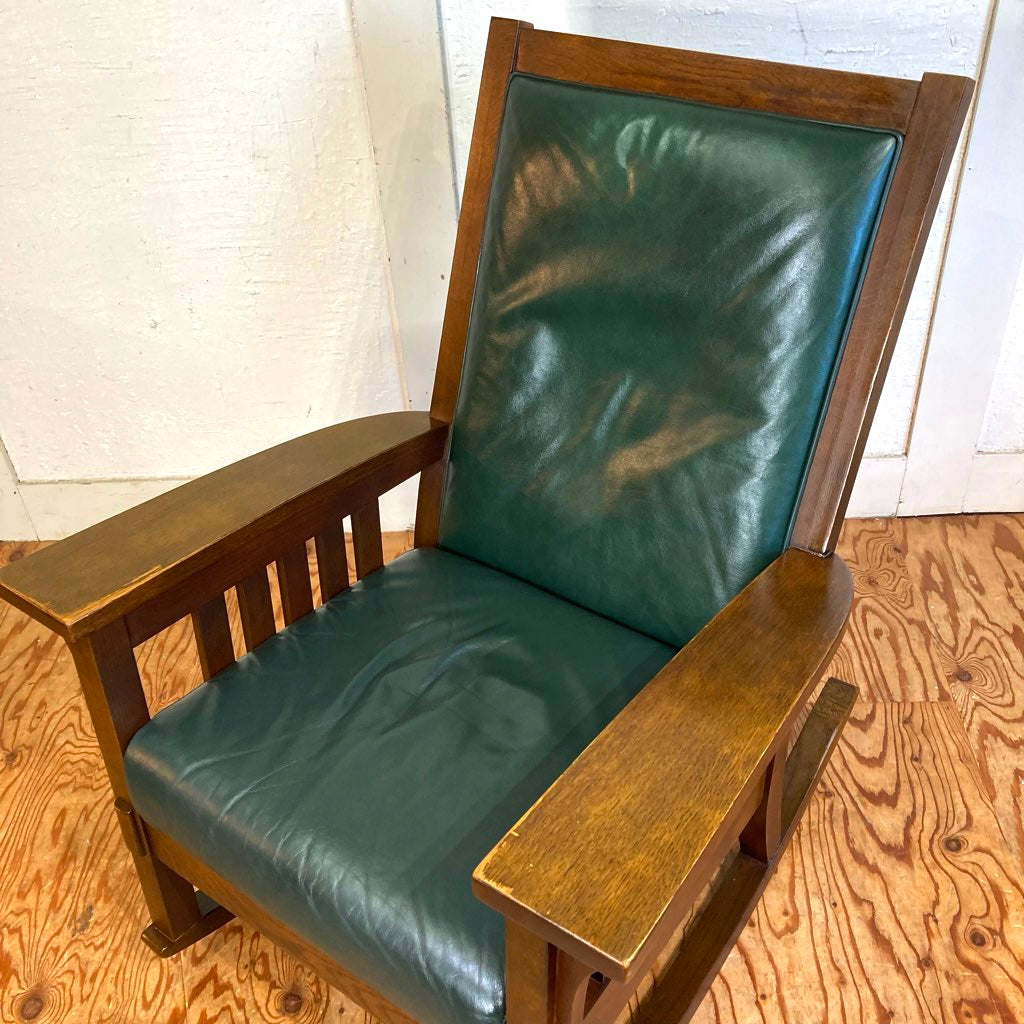 フレックススチ―ル・インダストリ―ズ / Flexsteel Industries ロッキングチェア 本革 グリーン 中古