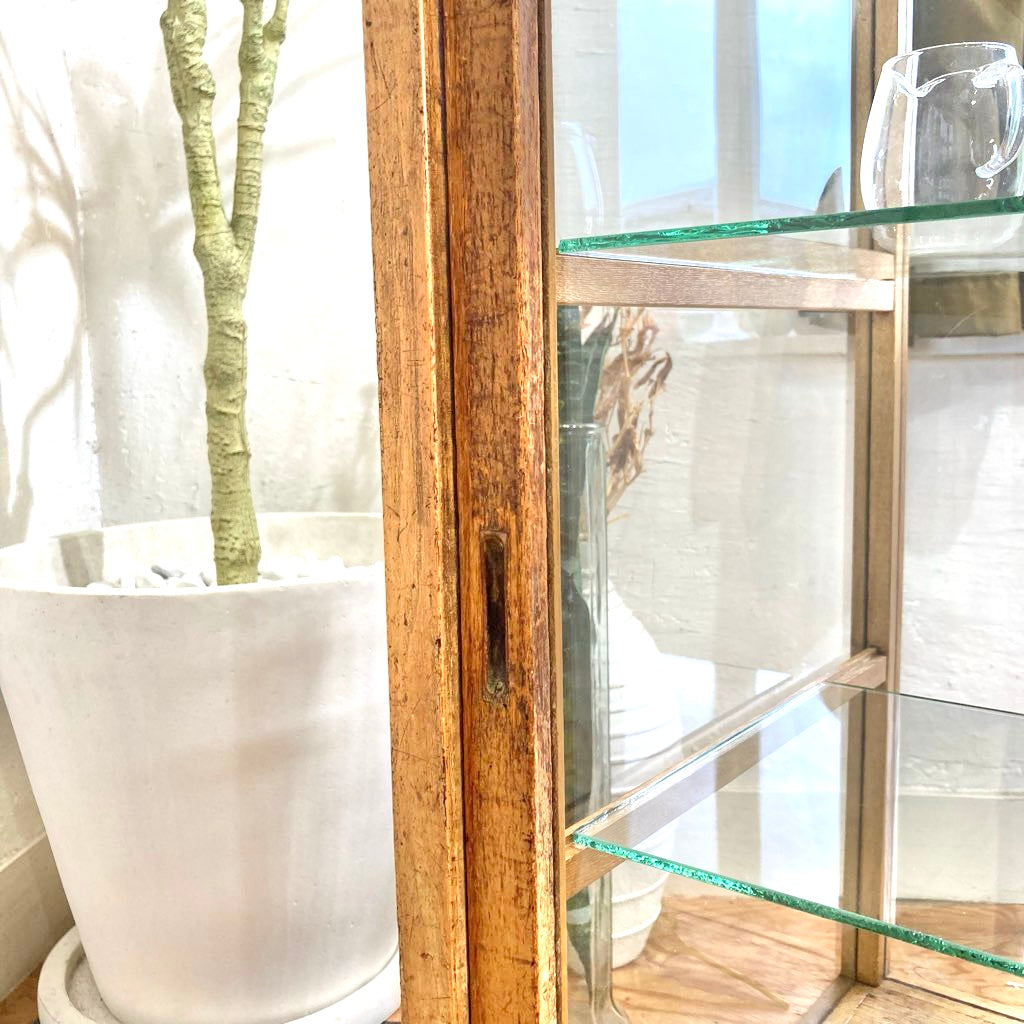 小ぶりなガラスショーケース パンケース 陳列棚 ディスプレイケース  ヴィンテージ