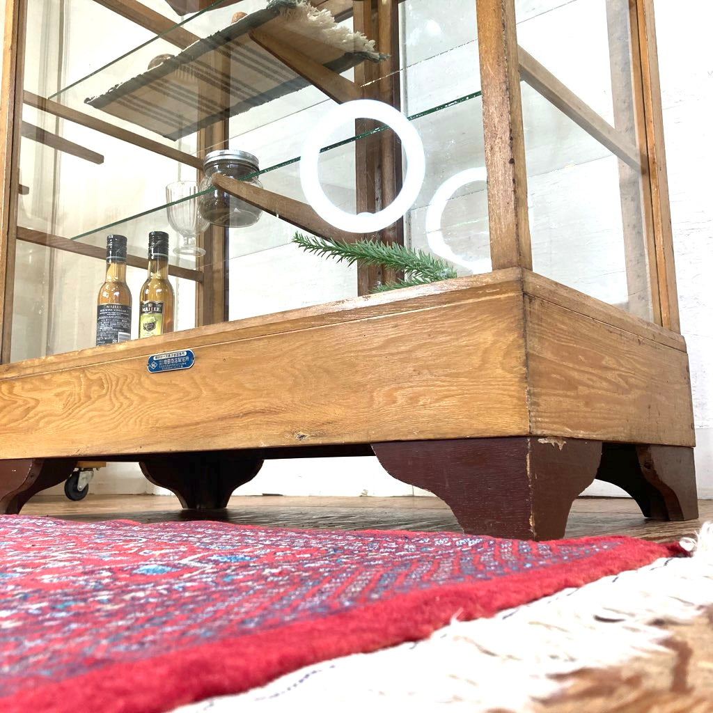 小ぶりなガラスショーケース パンケース 陳列棚 ディスプレイケース  ヴィンテージ