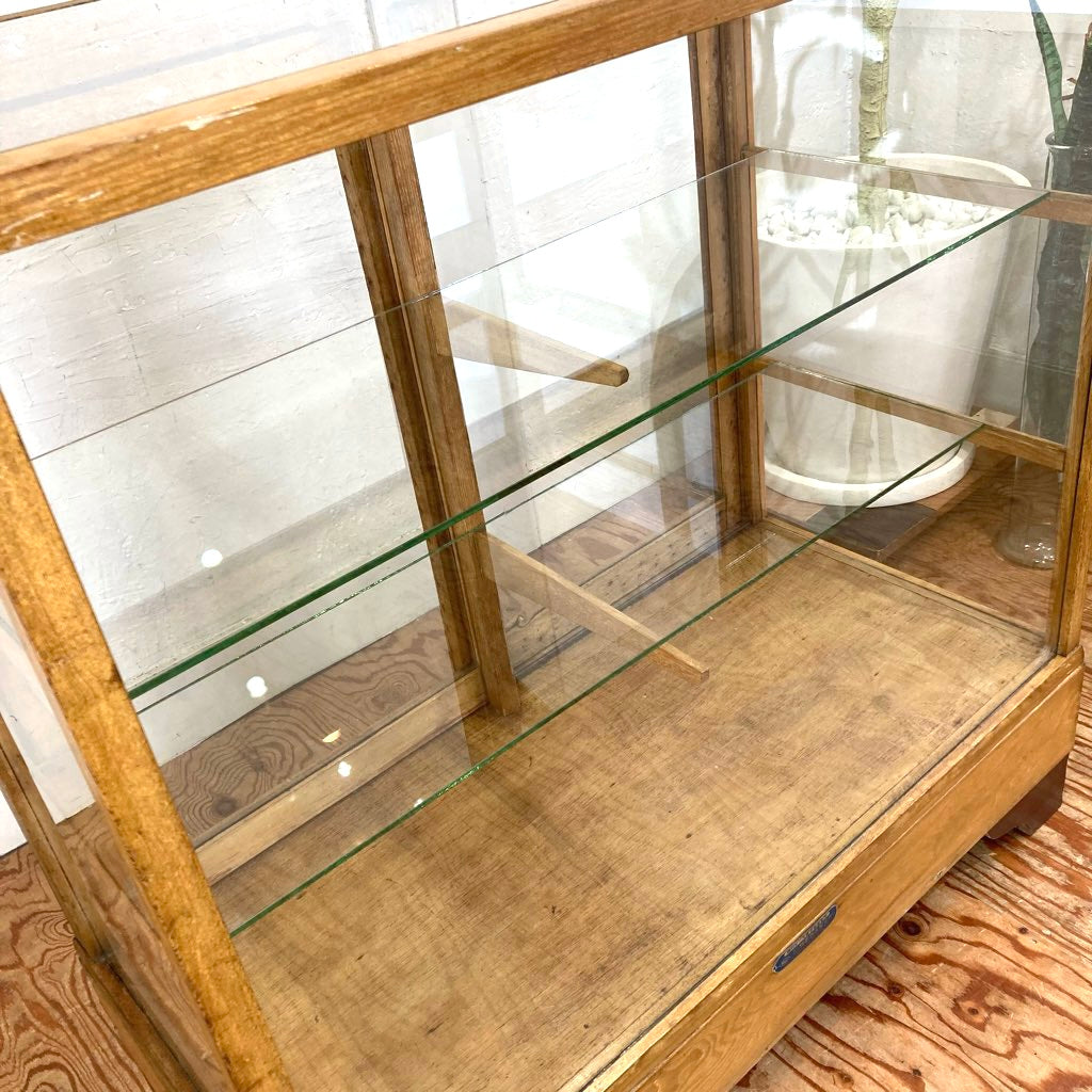 小ぶりなガラスショーケース パンケース 陳列棚 ディスプレイケース  ヴィンテージ