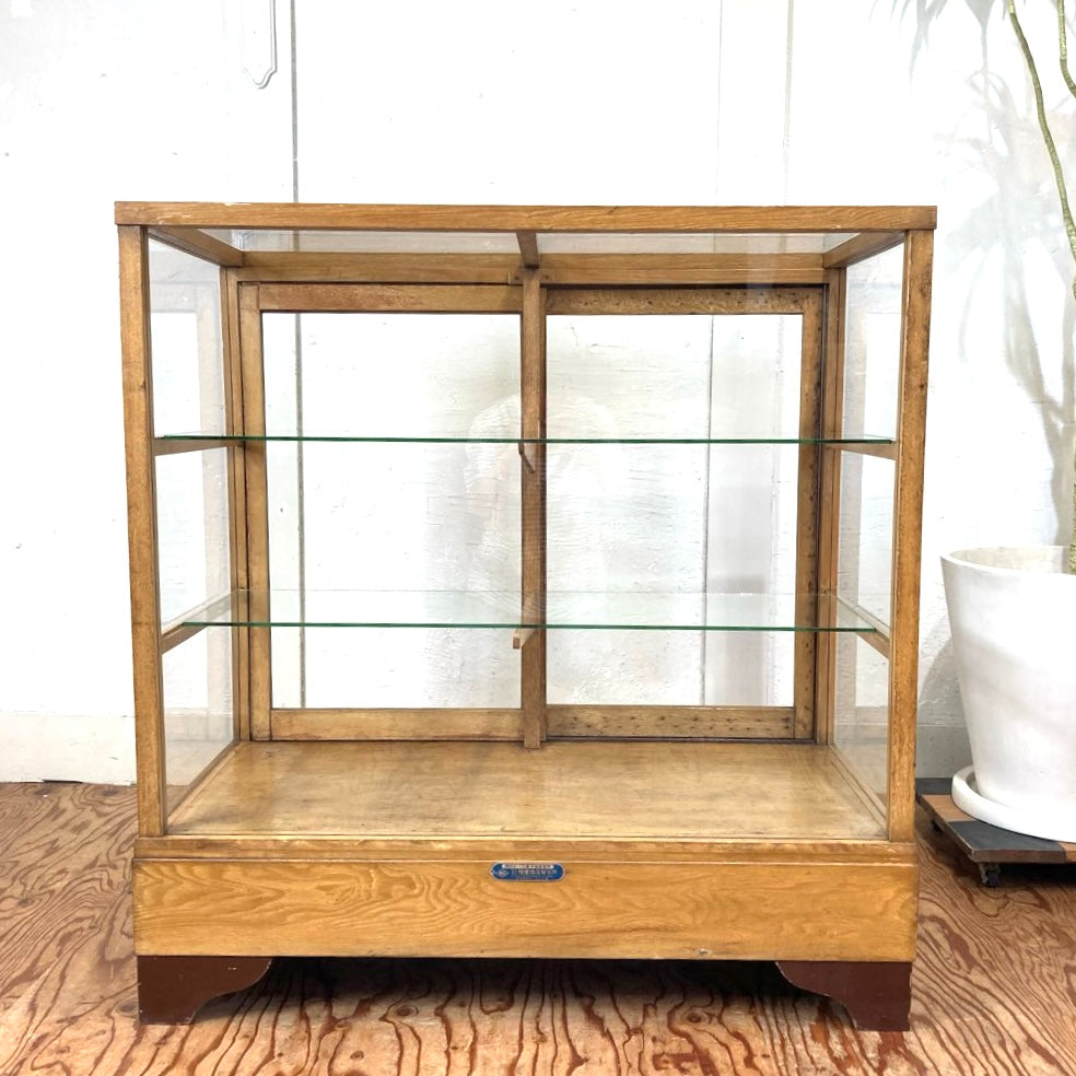 小ぶりなガラスショーケース パンケース 陳列棚 ディスプレイケース  ヴィンテージ