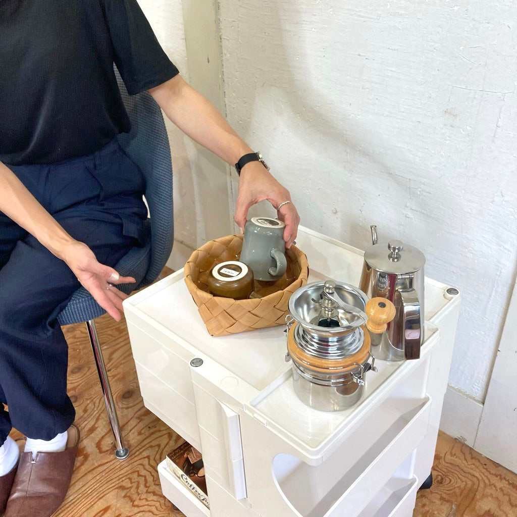 B-LINE ボビーワゴン 2段2トレイ ホワイト  中古