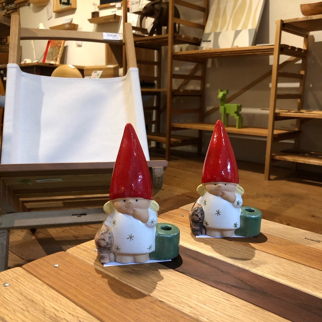 リサ・ラーソン/ Lisa Larson キャンドルホルダー GIRL WITH CAT 陶器 中古