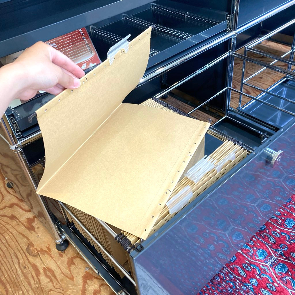 USMハラー / USM Haller キャビネット オープンシェルフ 2列3段 エクステンションドア 本棚 アントラサイト 中古