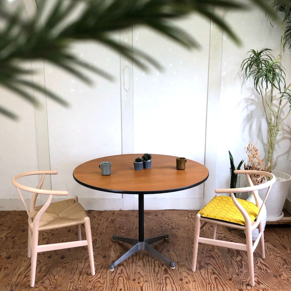 ハーマンミラー / Herman Miller コントラクトベース ラウンドテーブル オーク突板 チャールズ&レイ・イームズ ヴィンテージ