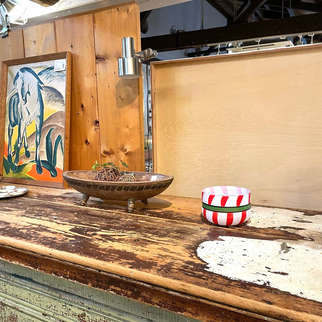 コスタボダ / KOSTA BODA リボン / Ribbon ガラスボウル 赤 Ulrica Hydman-Vallien 北欧 ヴィンテージ