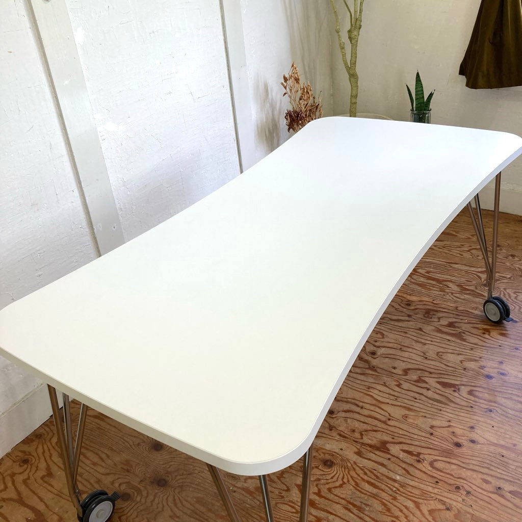 カルテル / Kartell マックス160 / MAX TABLE テーブル ホワイト キャスター付き オフィステーブル ダイニングテーブル 中古