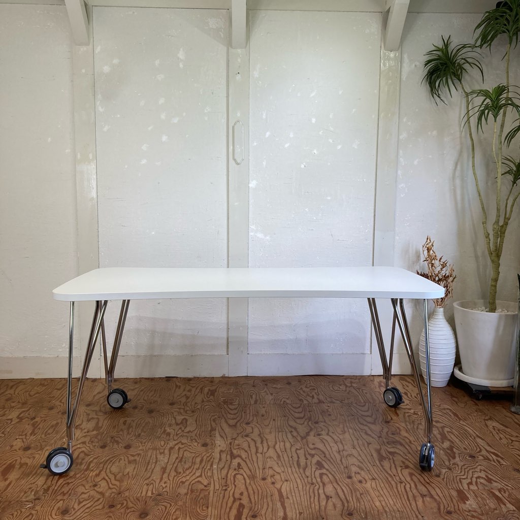 カルテル / Kartell マックス160 / MAX TABLE テーブル ホワイト キャスター付き オフィステーブル ダイニングテーブル 中古