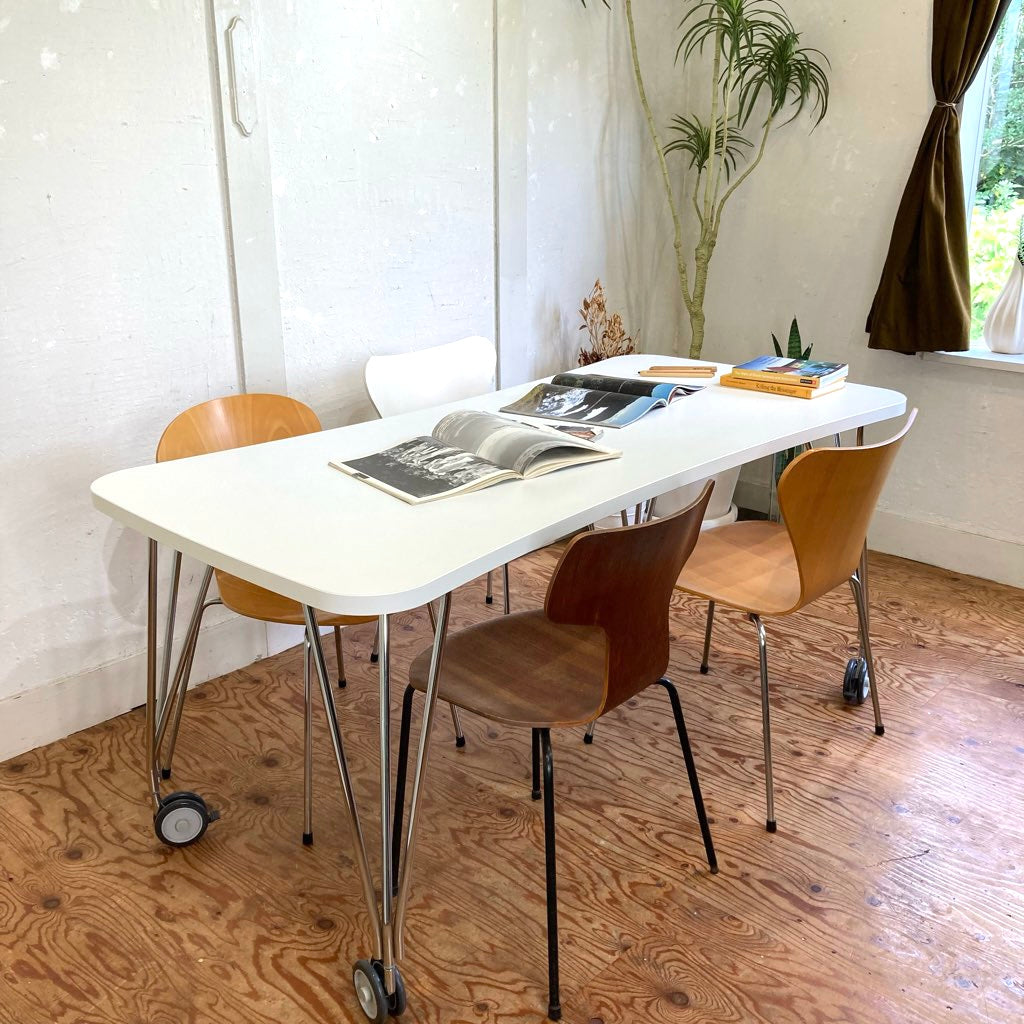 カルテル / Kartell マックス160 / MAX TABLE テーブル ホワイト キャスター付き オフィステーブル ダイニングテーブル 中古