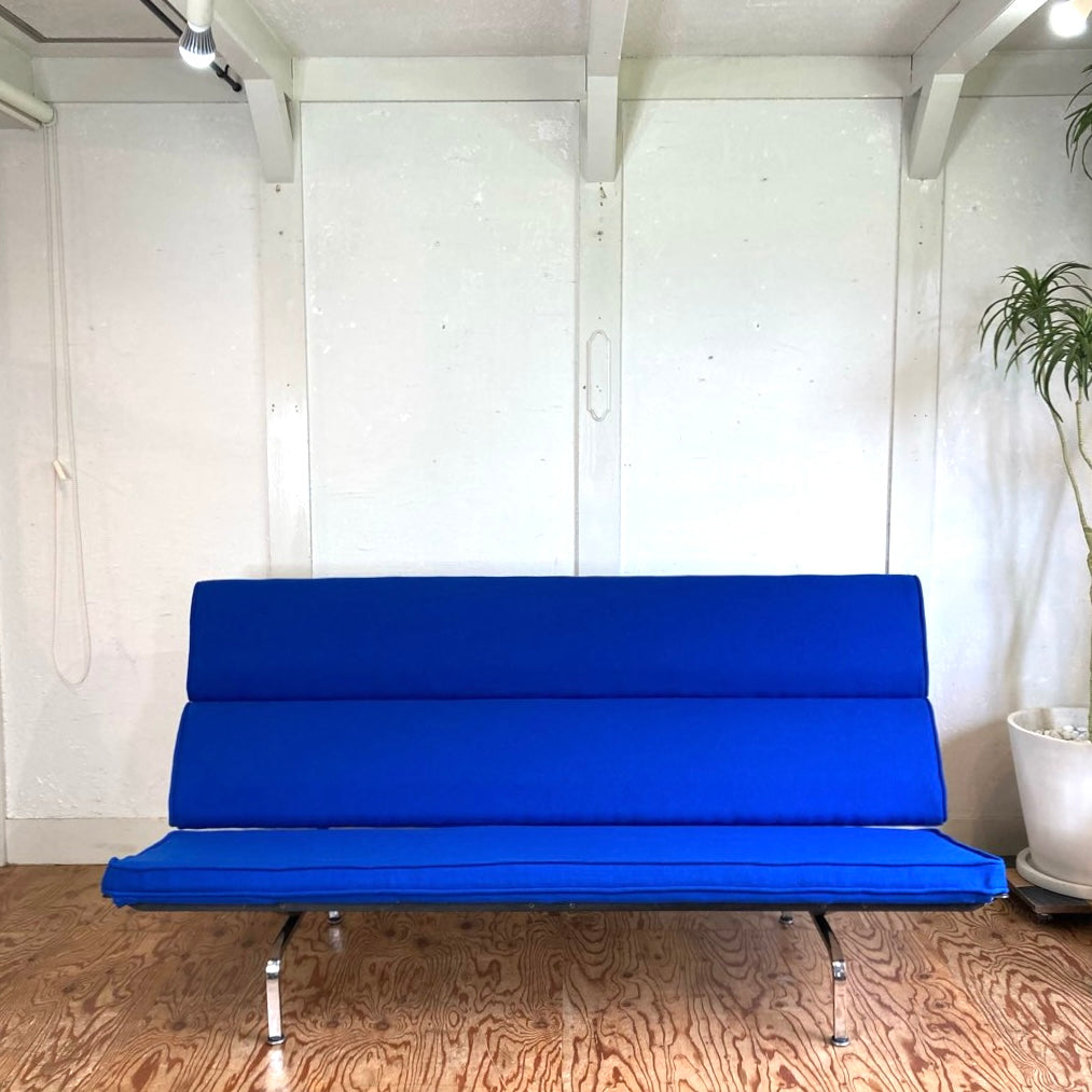 ハーマンミラー / Herman Miller イームズ ソファコンパクト / Eames Sofa Compact ブルー チャールズ&レイ・イームズ ヴィンテージ