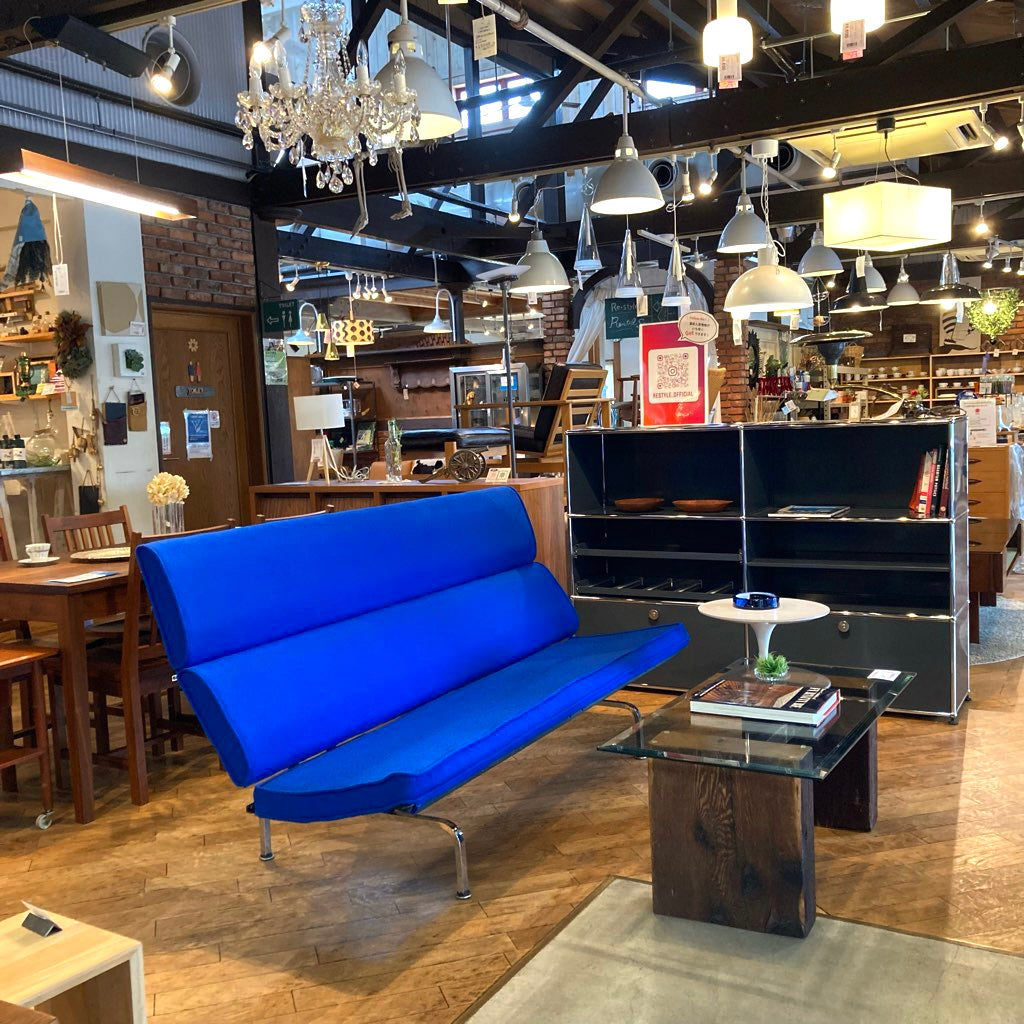 ハーマンミラー / Herman Miller イームズ ソファコンパクト / Eames Sofa Compact ブルー チャールズ&レイ・イームズ ヴィンテージ
