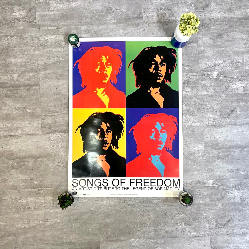 ボブマーリー 「SONGS OF FREEDOM」ポスター ヴィンテージ 64×90 枠無し ポスターのみ