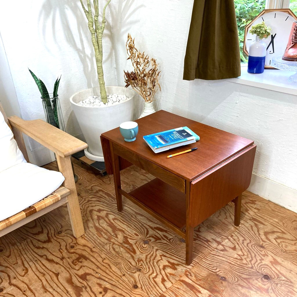 北欧 バタフライテーブル ソーイングテーブル サイドテーブル チーク材  ヴィンテージ