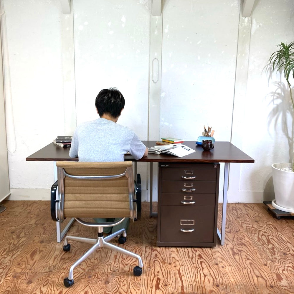 ビスレー / BISLEY スチール Lフット600 + メラミン天板 デスク ミッドセンチュリー 中古