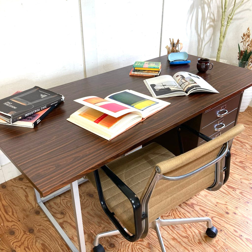 ビスレー / BISLEY スチール Lフット600 + メラミン天板 デスク ミッドセンチュリー 中古