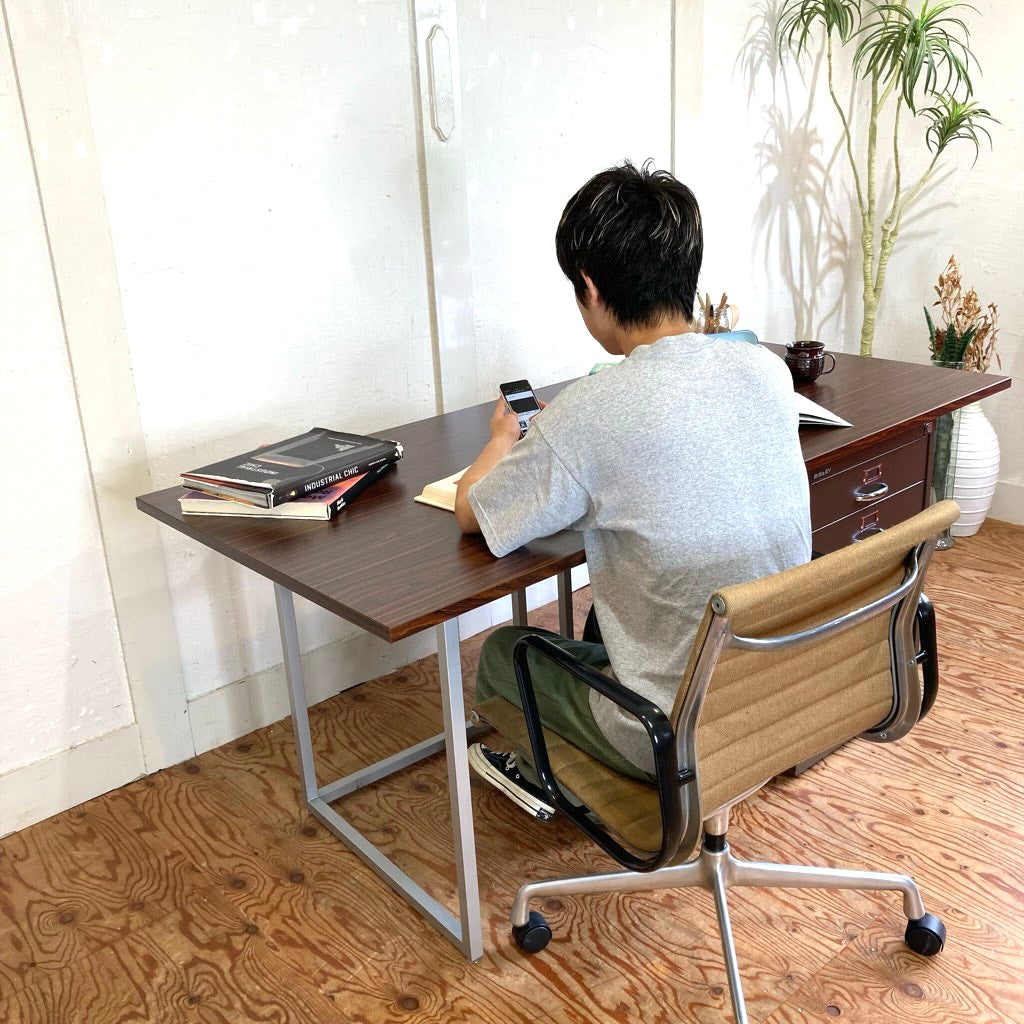 ビスレー / BISLEY スチール Lフット600 + メラミン天板 デスク ミッドセンチュリー 中古