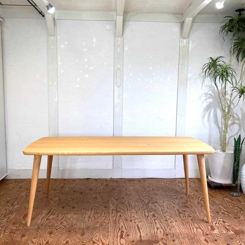 柏木工 ダイニングテーブル 180㎝ オーク無垢 中古 大きい 木 丸い 