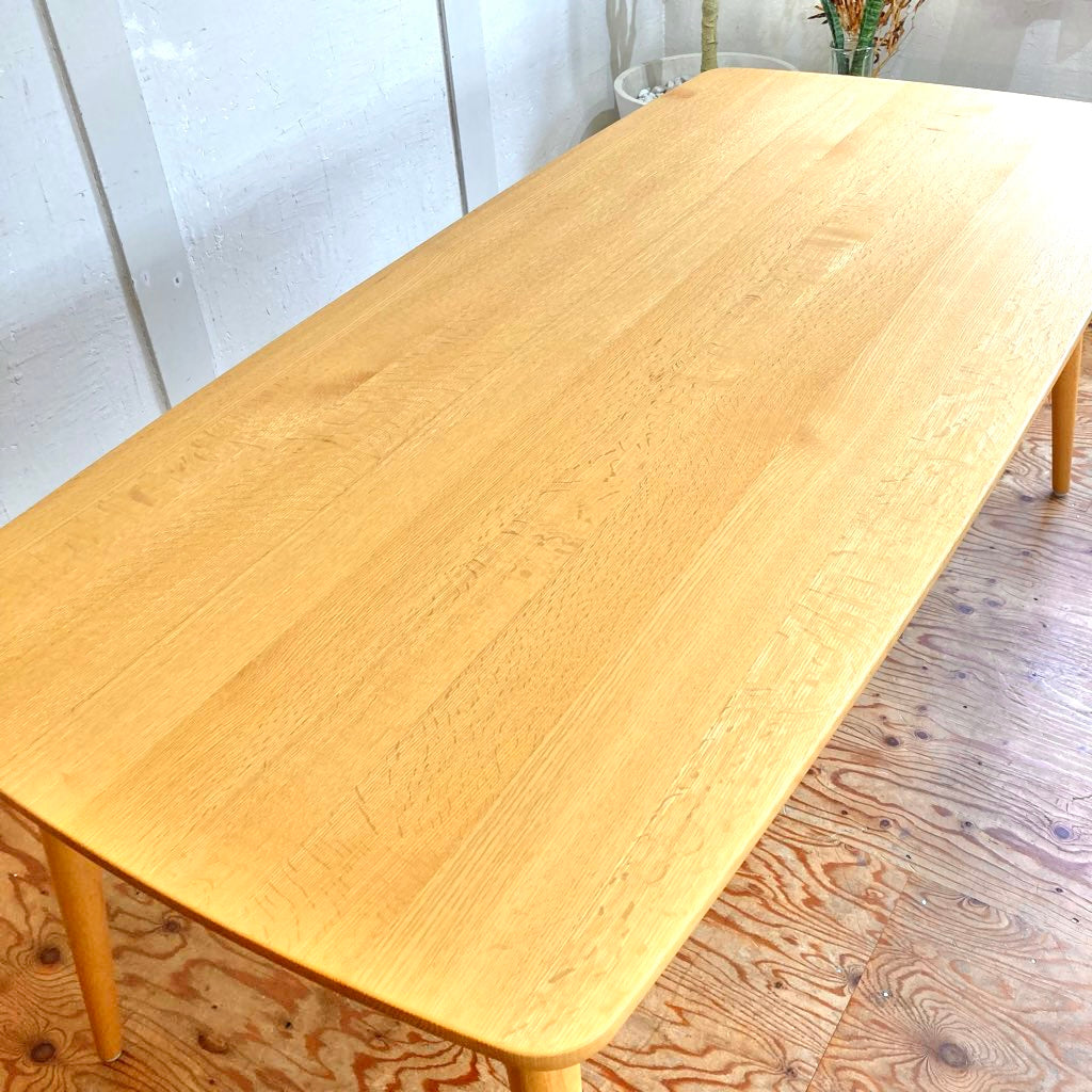 柏木工 ダイニングテーブル 180㎝ オーク無垢 中古 大きい 木 丸い