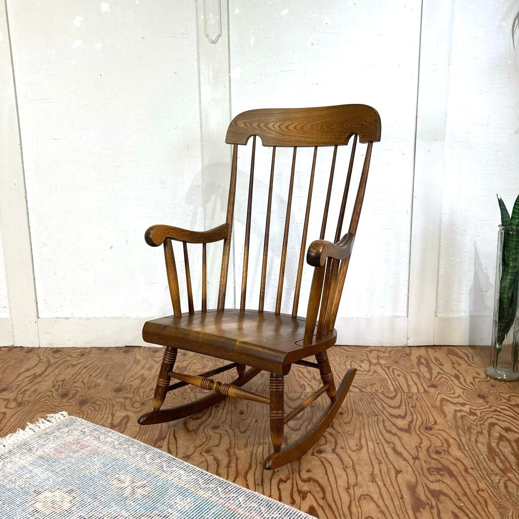 飛騨産業 / HIDA 穂高 ロッキングチェア キツツキマーク 中古 揺れ椅子 