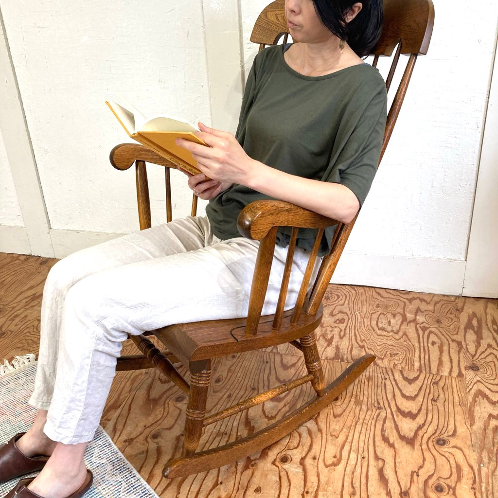 飛騨産業 / HIDA 穂高 ロッキングチェア キツツキマーク 中古