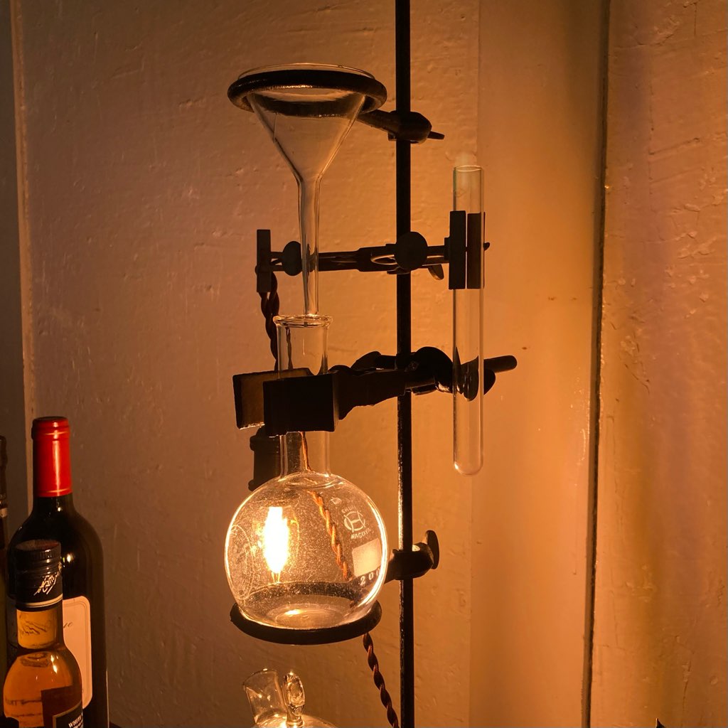 アイアン 試験管 創作ライト テーブルランプ オブジェ インテリア 中古