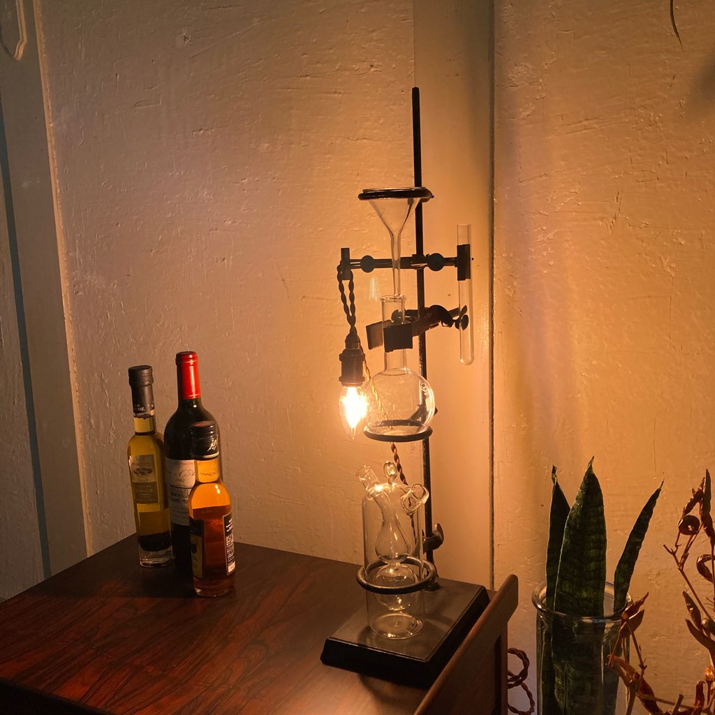 アイアン 試験管 創作ライト テーブルランプ オブジェ インテリア 中古