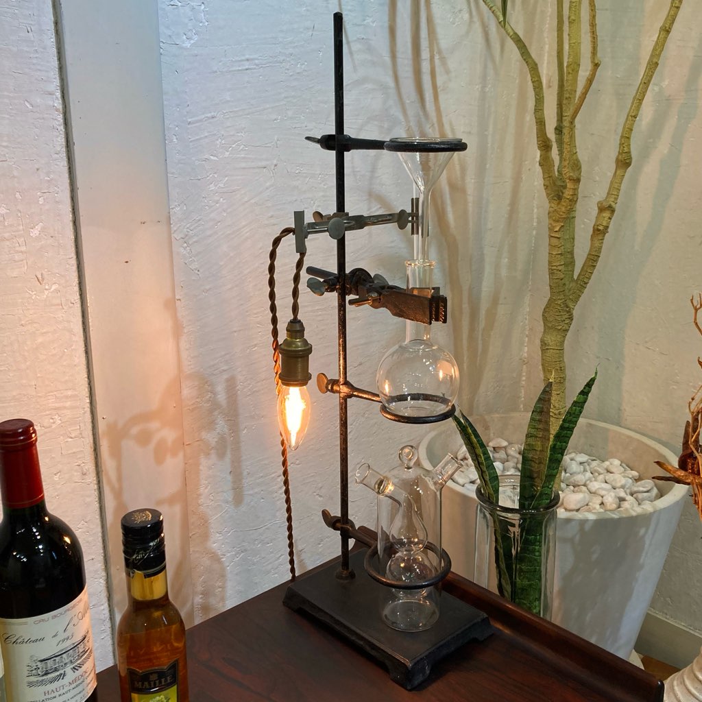 アイアン 試験管 創作ライト テーブルランプ オブジェ インテリア 中古