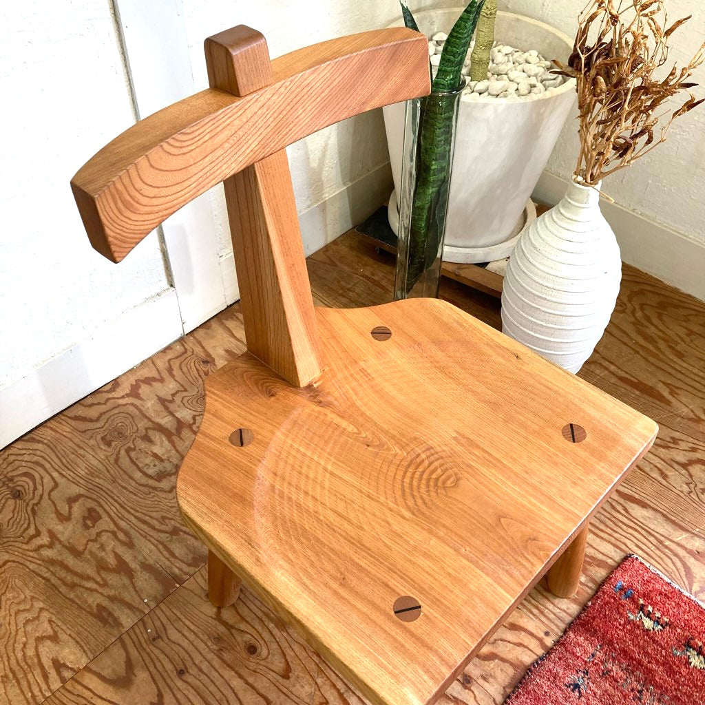 ニレ無垢材 ダイニングチェア 中古