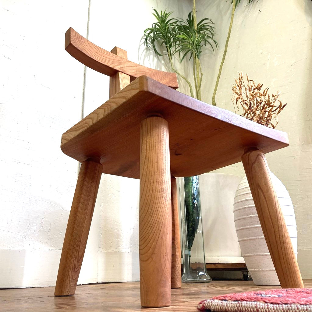 ニレ無垢材 ダイニングチェア 中古