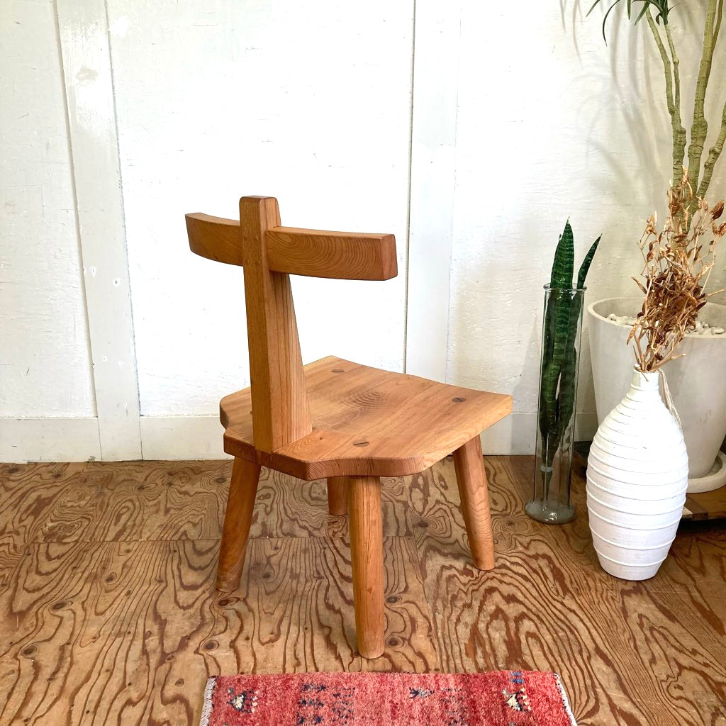 ニレ無垢材 ダイニングチェア 中古