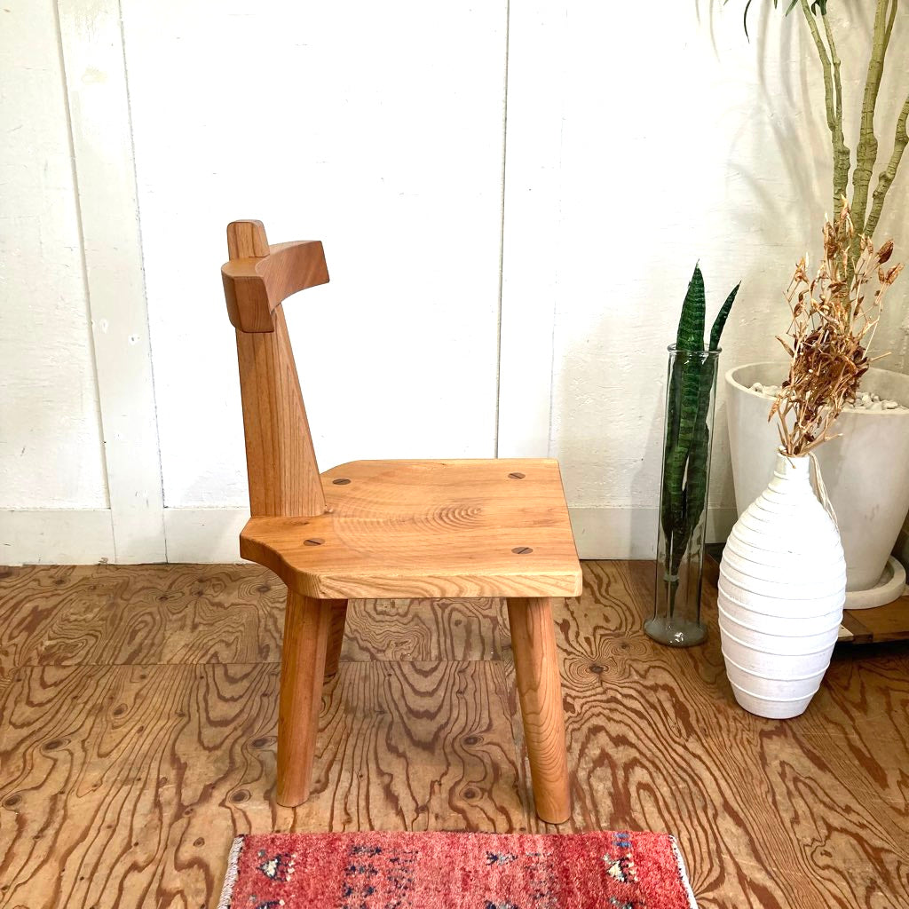 ニレ無垢材 ダイニングチェア 中古