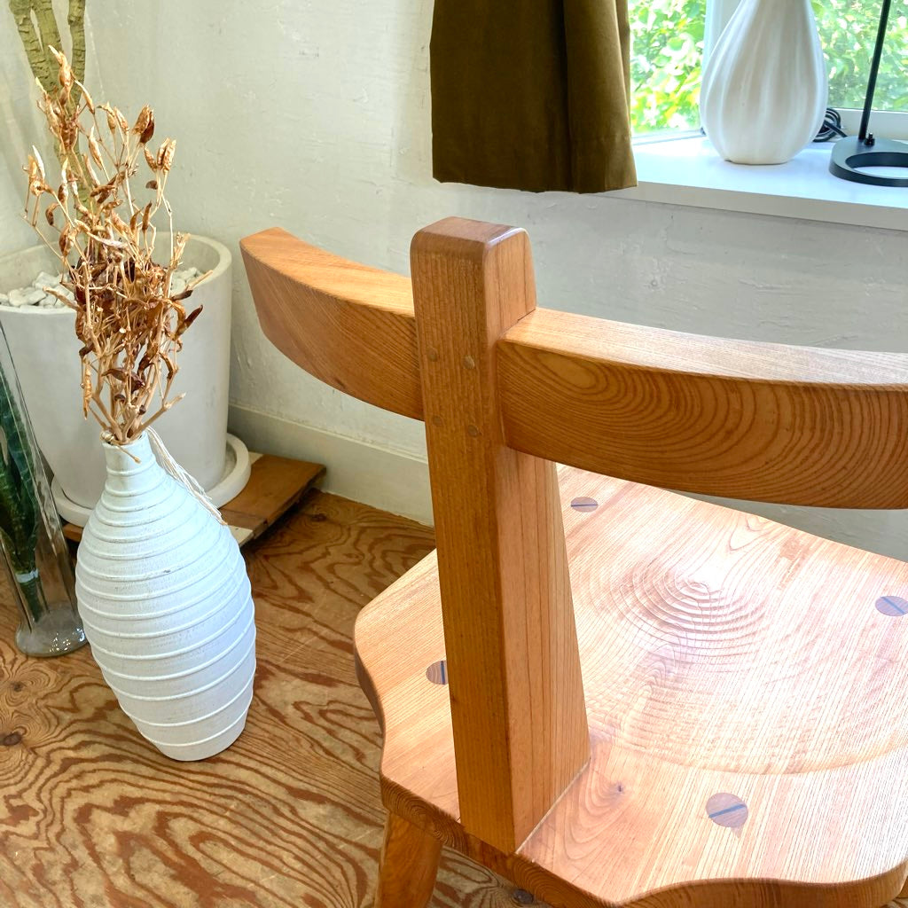 ニレ無垢材 ダイニングチェア 中古