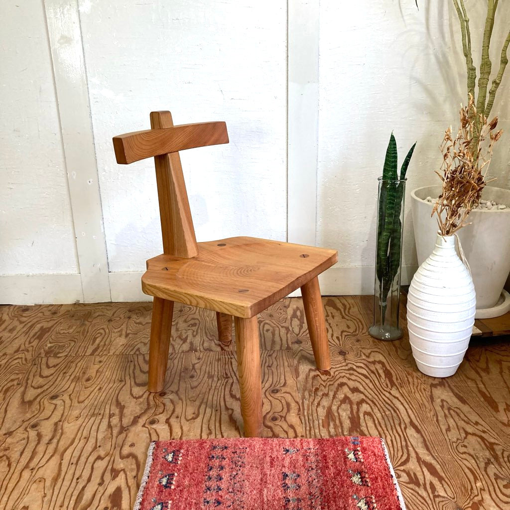 ニレ無垢材 ダイニングチェア 中古