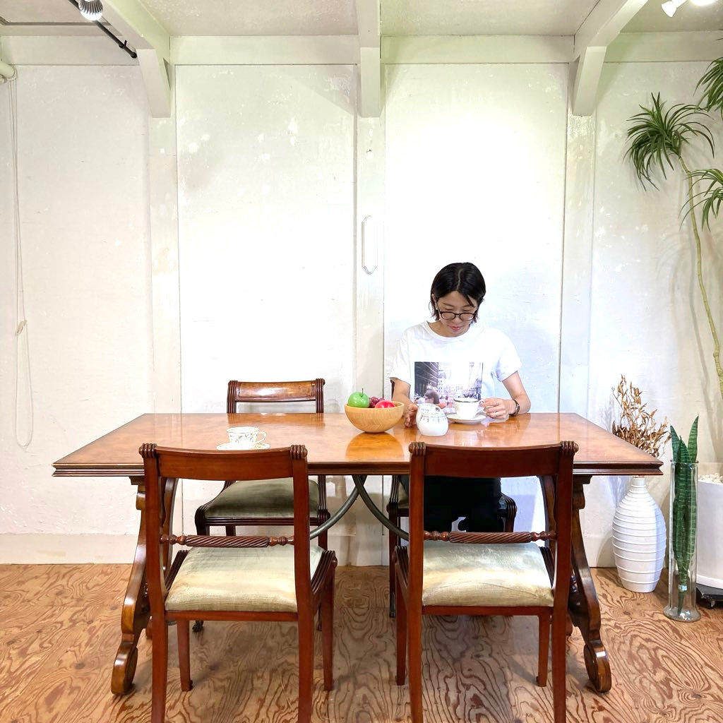 ジャンセン / jansen クラシックスタイル ダイニング5点セット テーブル チェア 中古