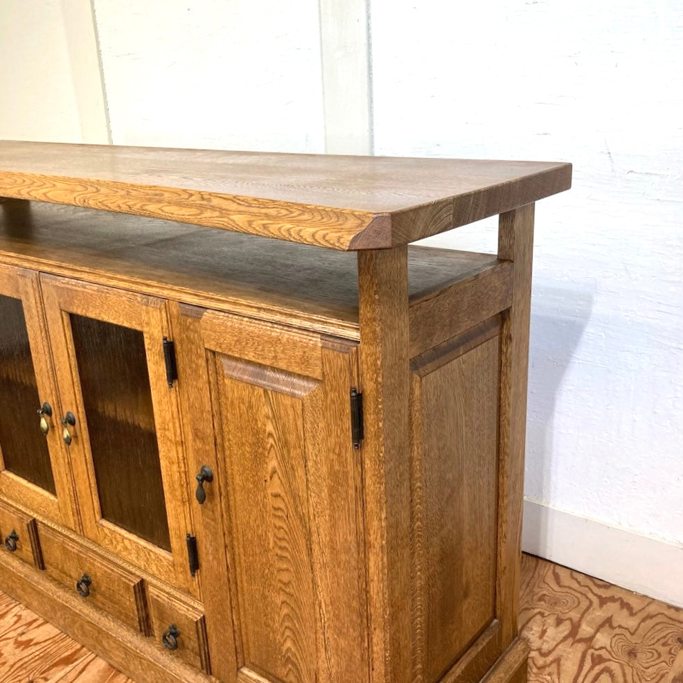 蝦夷民芸 サイドボード ナラ無垢材 国産 北海道 中古