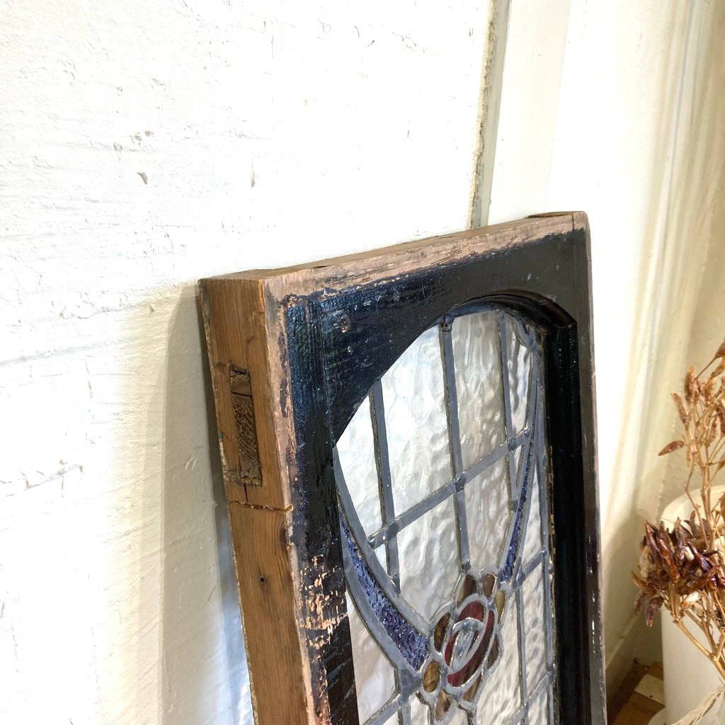 ステンドグラス 木枠 ブラックフレーム ディスプレイ 壁掛け アンティーク